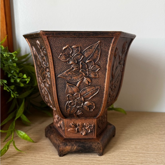 Coppercraft Guild Other - Vintage Floral Embossed Coppercraft Vase